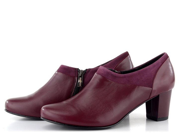 Barton dámské elegantní polobotky na podpatku merlot 13.22