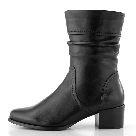 Regarde řasený zipový kotník na podpatku Jolene-33 black