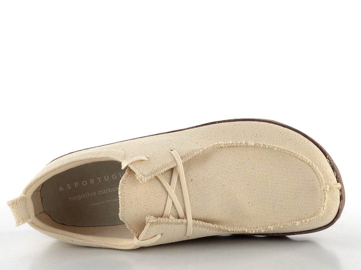 Asportuguesas plátěné polobotky na platformě washed ivory P018025023