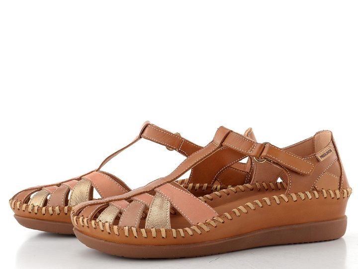 Pikolinos sandály s nártovým T-páskem Cadaques Brandy W8K-0705C1