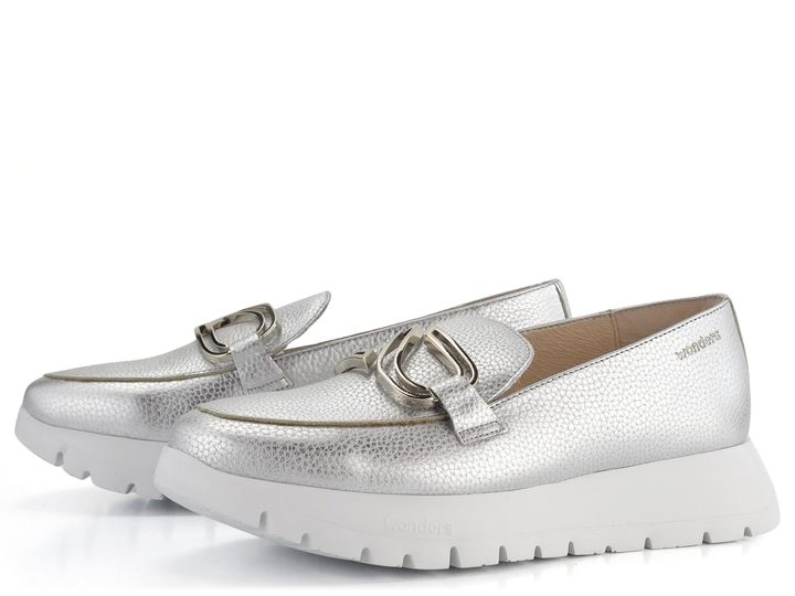 Wonders mokasíny na platformě metalické Plata A-2462