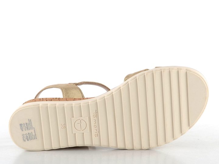 Tamaris sandále na kline Light Gold 1-28106-42