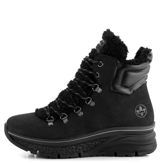 Rieker šněrovací kotník na platformě černý 48030-00