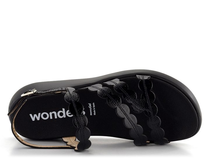 Wonders sandály na platformě lakované Negro C-6531