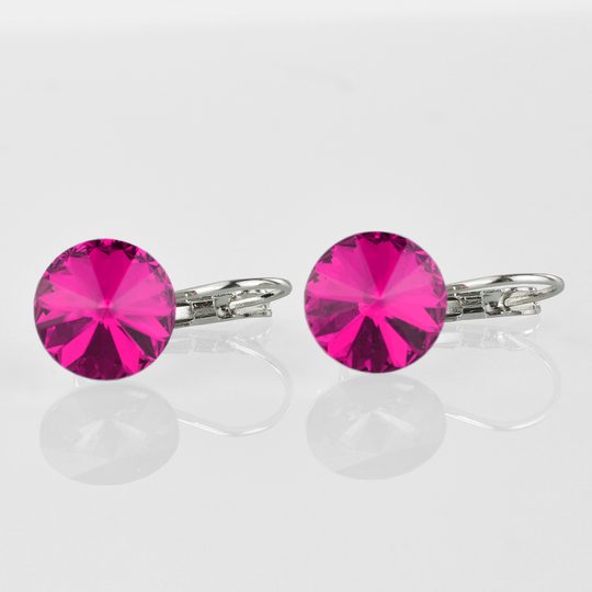 Náušnice Swarovski Elements Rivoli Fuchsia