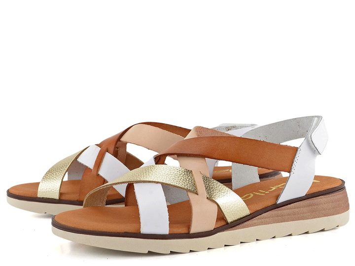 Marila sandály na klínku Betiana Combi Blanco 3