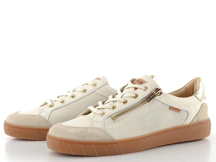 Pikolinos polobotky se zipem Lanzarote off white W7B-6737C2