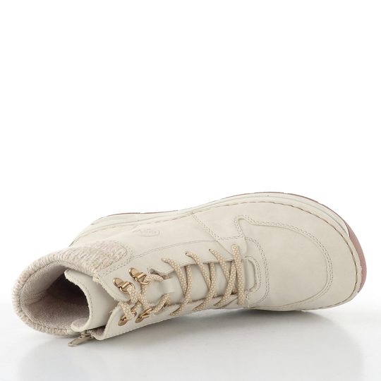 Rieker šněrovací kotník crema/offwhite-metallic 44555-60