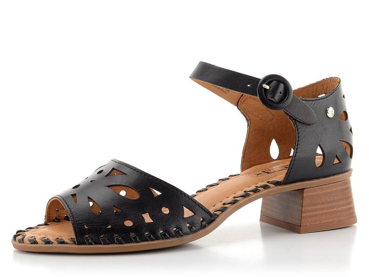 Pikolinos prerezávané sandále na podpätku Black W4G-1632