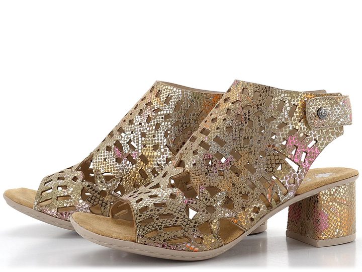 Rieker římské hadinkové sandály na podpatku 64780-90