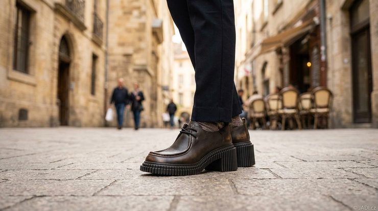 Camper šněrovací polobotky na podpatku Pix negro-crater K201961-002