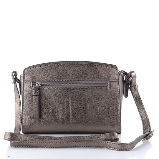 Dámská menší kožená kabelka dk. silver LG025M