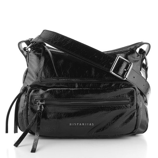 Hispanitas lakovaná zipová kabelka černá BI254141