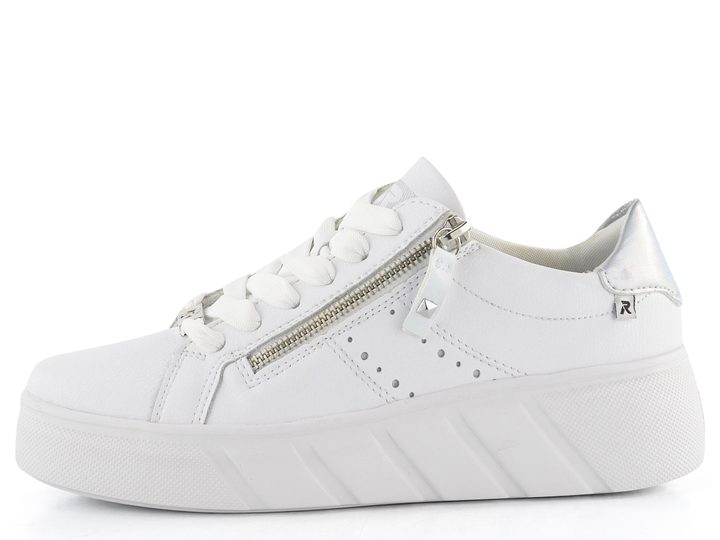 Rieker dámske tenisky so zipsom Weiss/Perlmutt W2605-80
