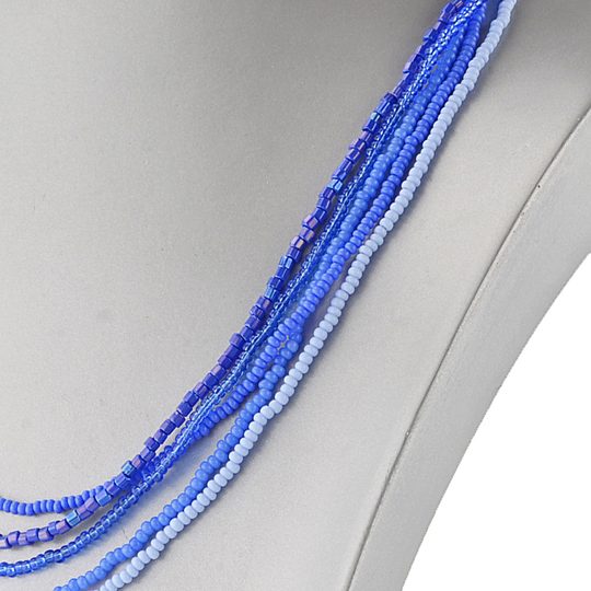 Náhrdelník rokajl modrý postupný