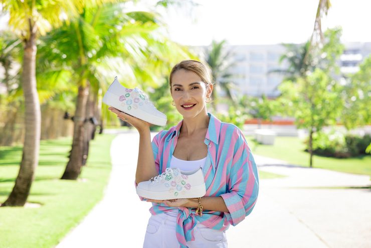 Remonte tenisky na platformě bílé/barevný potisk D1C03-80