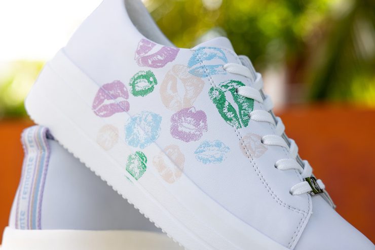 Remonte tenisky na platformě bílé/barevný potisk D1C03-80