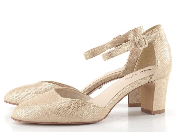 Tamaris lodičky s kotníkovým páskem gold structure 1-24412-41