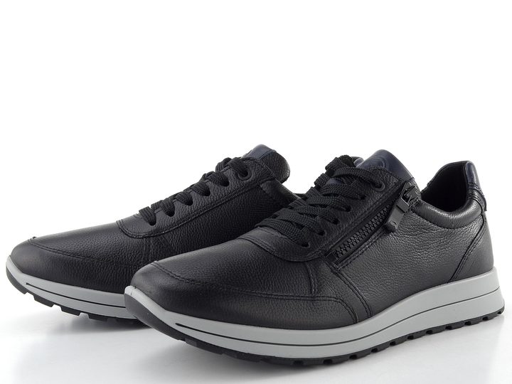 Ara širší pánské tenisky kožené Matteo Schwarz/Blau 11-24501-11