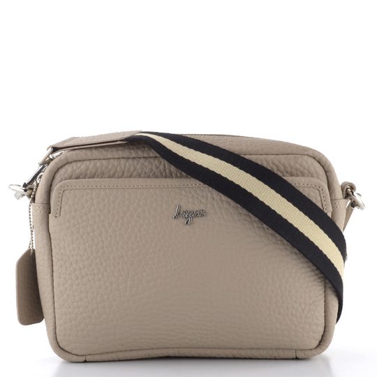 Dámská luxusní kabelka ze strukturované kůže Beige 816