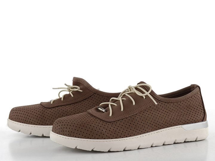 Looke kožené perforované polobotky Marcelle sand L1160_34