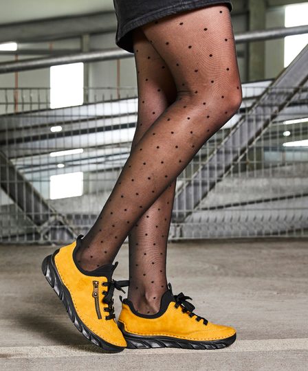 Rieker žlté šnurovacie dámske poltopánky 55073-68