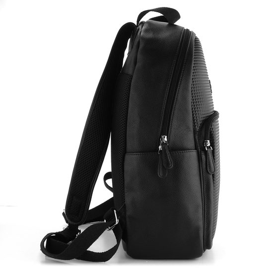 Pánský kožený batoh s plastickým vzorem černý BLC-23/1873