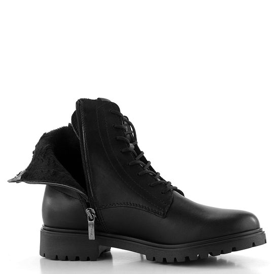 Tamaris černý kožený šněrovací kotník 1-25402-43
