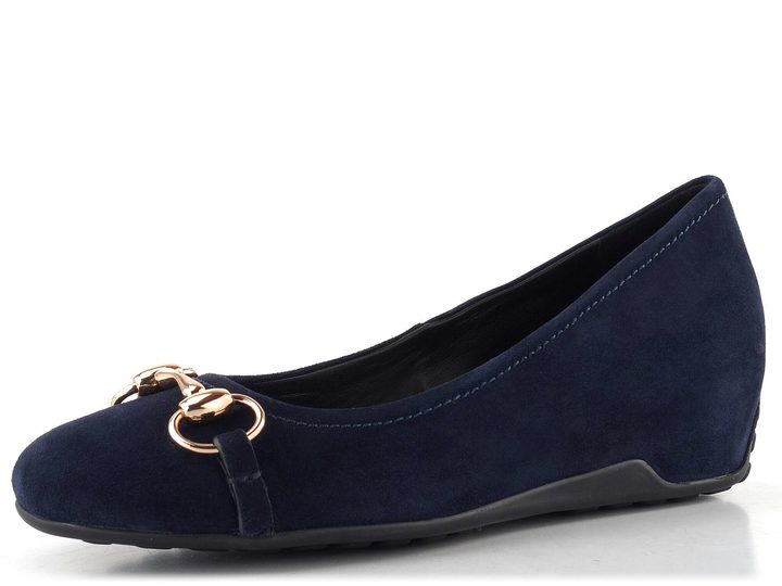 Högl semišové lodičky na klínu blue 1-103722-3200