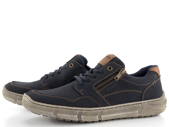 Rieker pánske poltopánky s postranným zipsom tmavo modré 04003-14