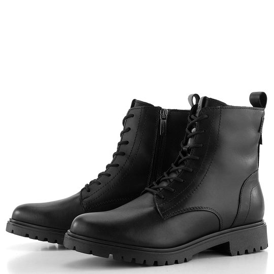 Tamaris černý kožený šněrovací kotník 1-25402-43