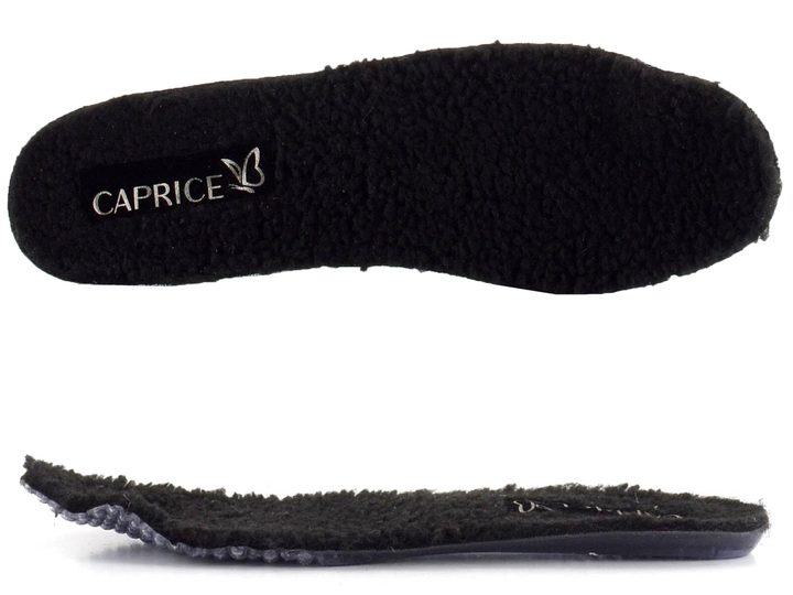 Caprice vyteplená šnurovacia členková obuv Black Comb 9-26433-41