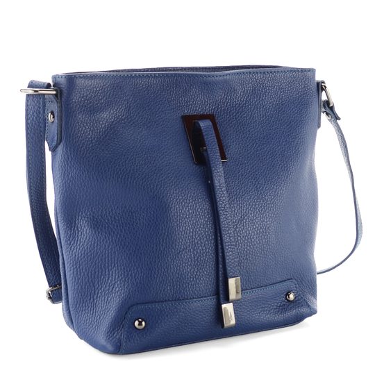 Dámska kožená kabelka modrá 6-629