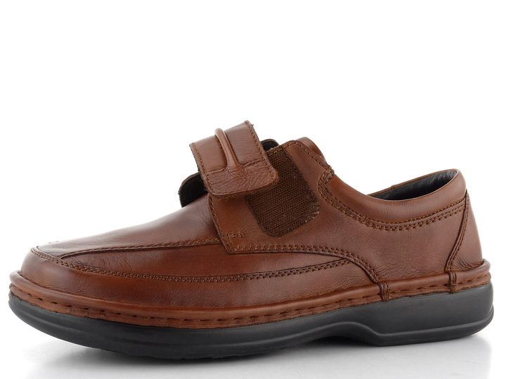 Ara pánske široké poltopánky na suchý zips Ben Cognac 11-17101-07