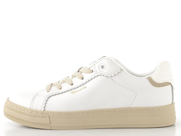 Tamaris tenisky na platformě white leather 1-23730-47