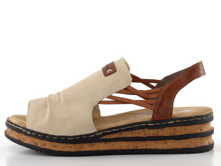 Rieker sandály na klínu perle/cayenne 62962-60