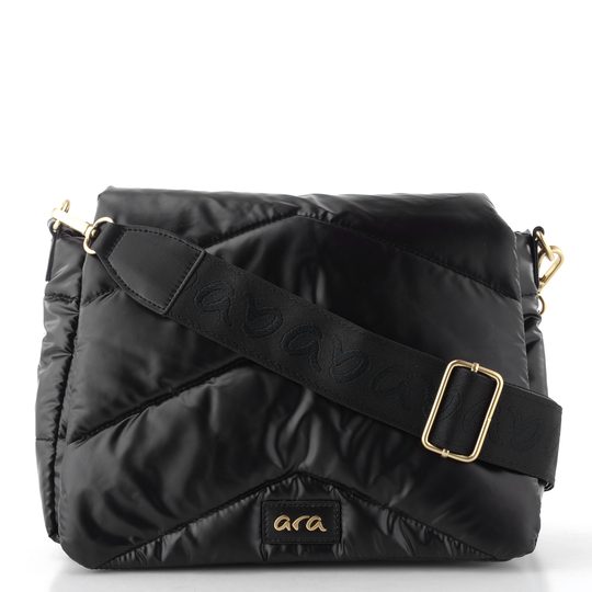 Ara prošívaná kabelka se dvěma popruhy Nele silky schwarz 16-22106-60