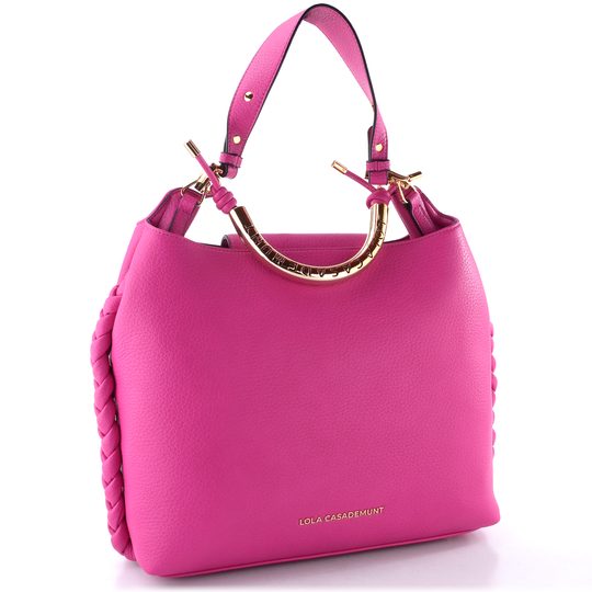 Lola Casademunt shopper kabelka s kovovým madlem fuchsia LS2604019