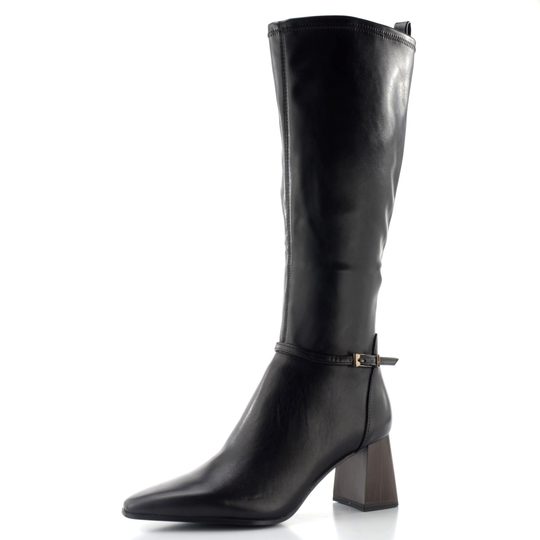 Tamaris kozačky na podpatku black 1-25521-47