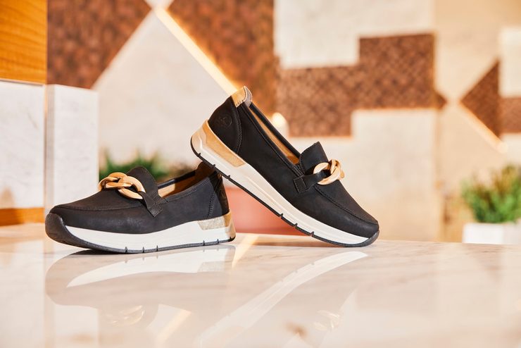 Rieker černé sportovní mokasíny 58944-00