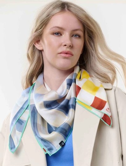 Fraas hedvábný šátek modrý/barevný 632036-524