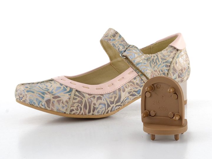 Barton lodičky s barevným vzorem a nártovým páskem 2586