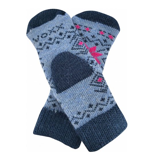 Dárkový box ponožek a palčáků Voxx s alpaka a merino vlnou sv.modrá