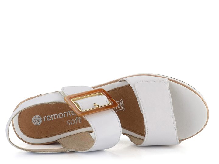 Remonte sandály na platformě s klínkem bílé D1P50-80