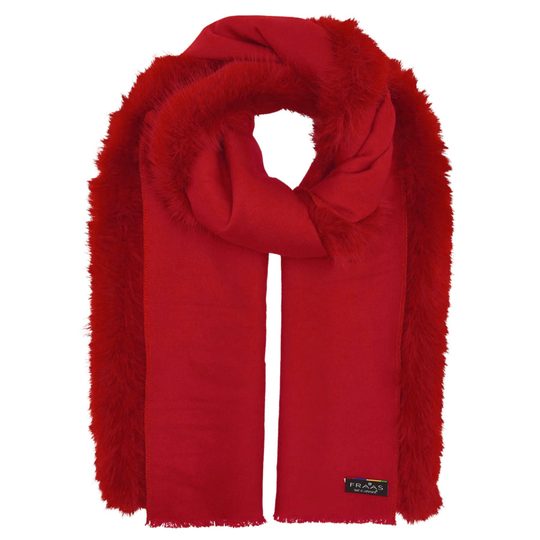 Fraas pončo s kožešinkovým lemem true red 631206-361