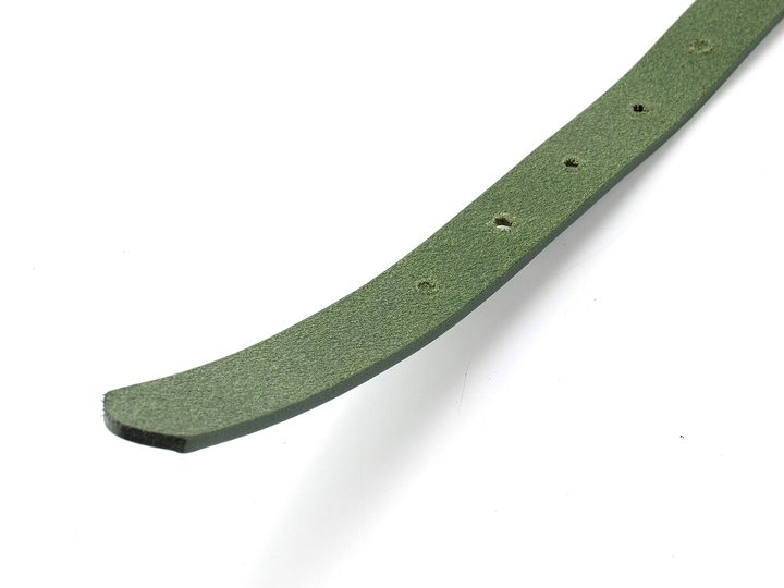 Dámský kožený opasek zelený se sponou v šedé barvě 203-31