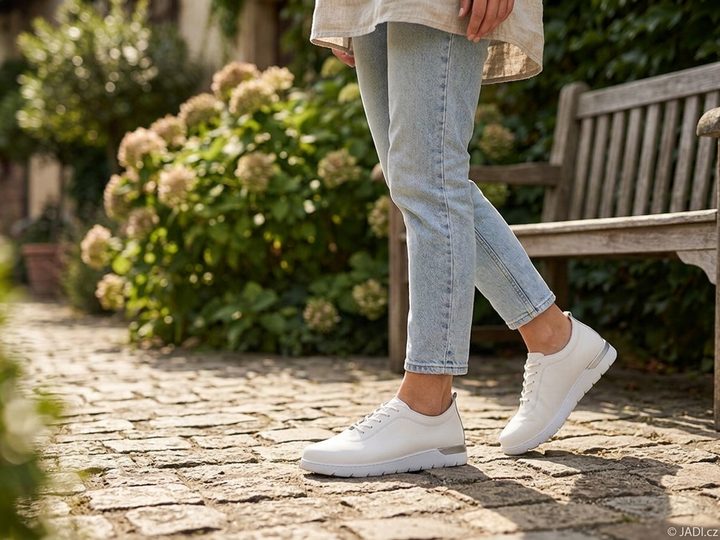 Looke šněrovací polobotky Darchel white L1013_03