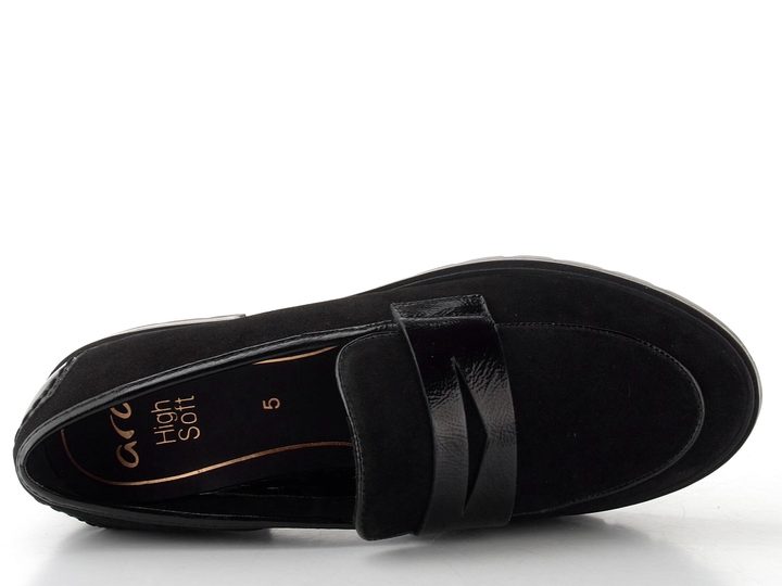 Ara užší semišové mokasíny Cambridge schwarz 12-11229-11