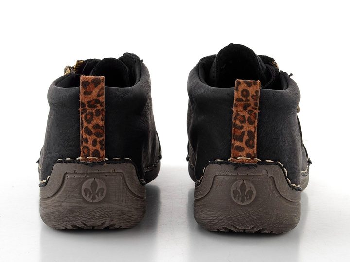 Rieker šněrovací kotník se zipem černý 52514-00