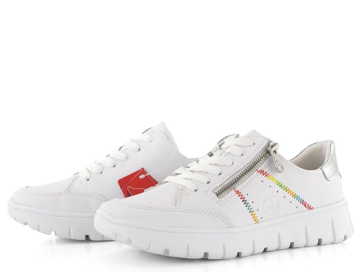 Rieker tenisky so zipsom biele N1313-80